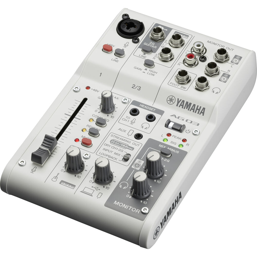 YAMAHA AG03 MK2 화이트 라이브 스트리밍 믹서 겸 오디오 인터페이스