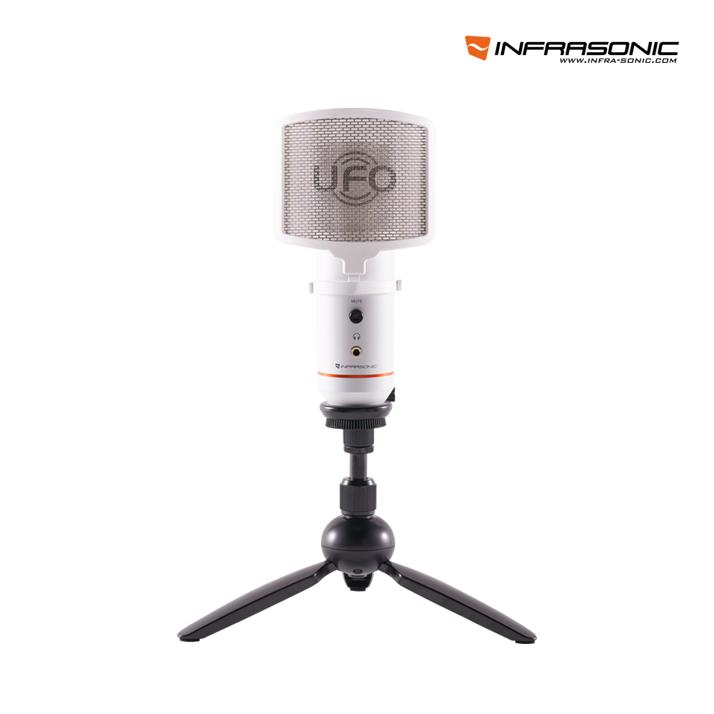 인프라소닉 UFO Mini 화이트 USB 콘덴서마이크 방송 원격수업 화상회의 게이밍 컴퓨터 스마트폰 마이크