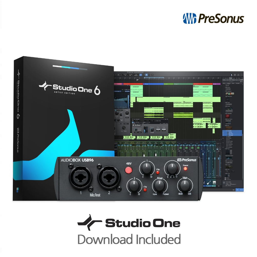 PreSonus AudioBox USB 96 블랙 프리소너스 USB 오디오 인터페이스 / 스튜디오 원 6 아티스트 포함