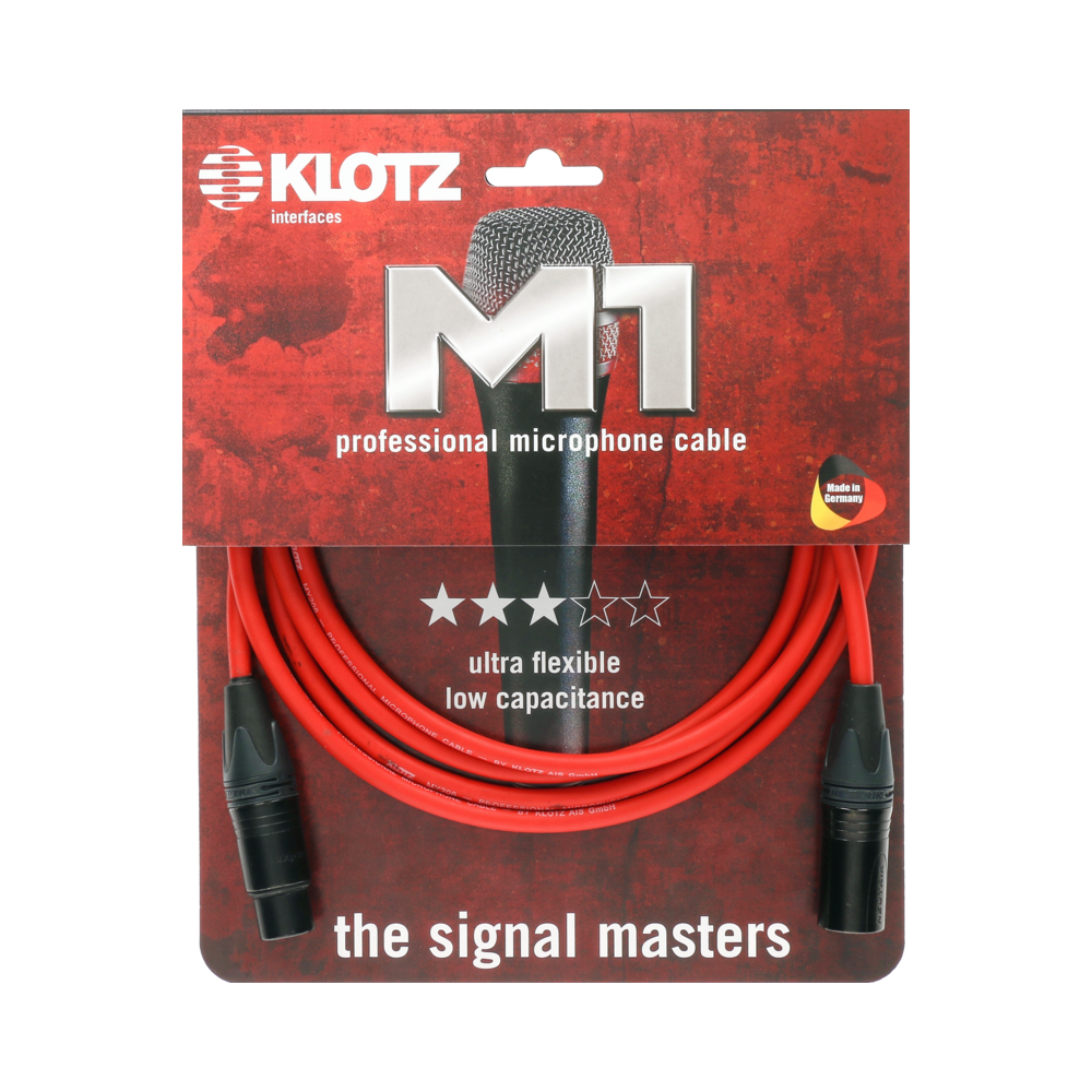 KLOTZ M1 PRIME 클로츠 마이크 케이블 (XLR:XLR, Neutrik 커넥터) 레드 3m