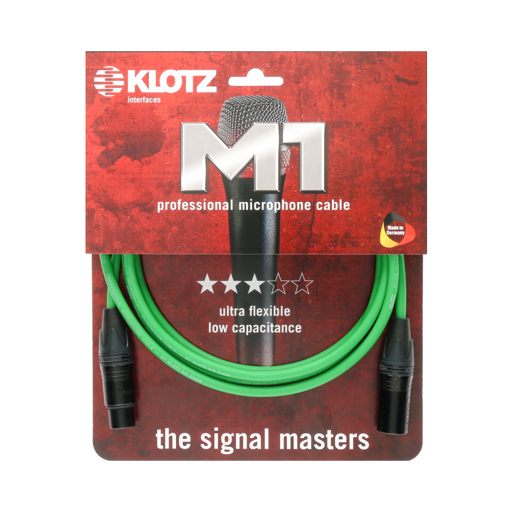 KLOTZ M1 PRIME 클로츠 마이크 케이블 (XLR:XLR, Neutrik 커넥터) 그린 5m