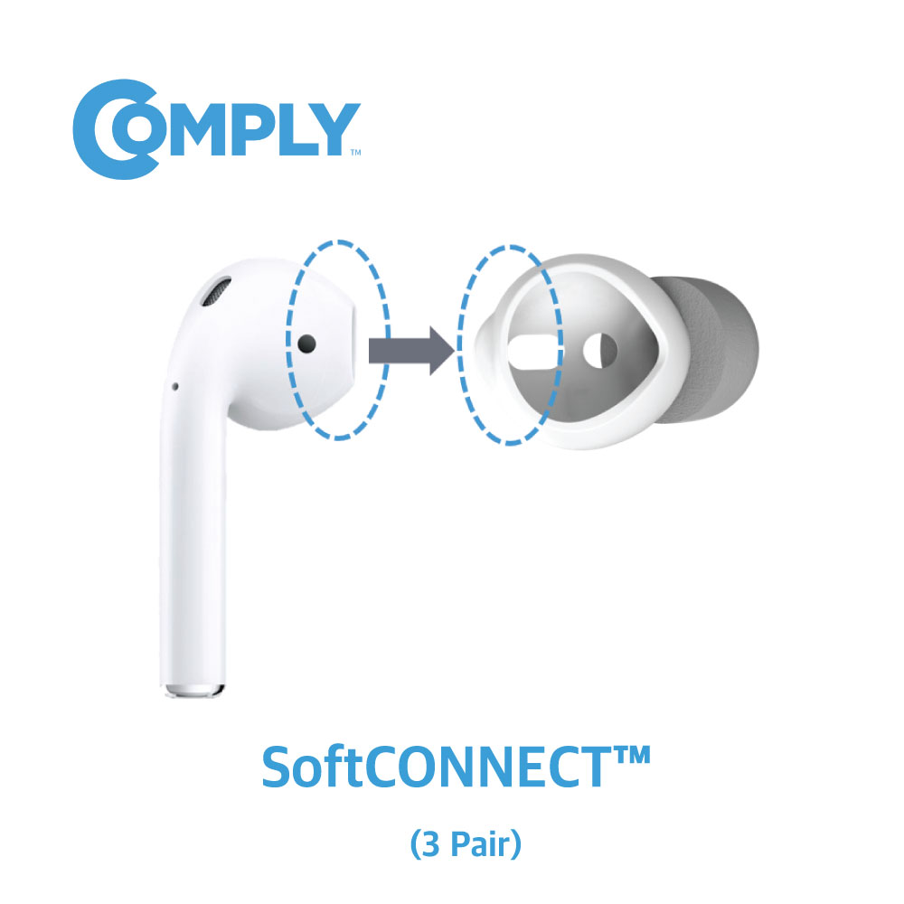 COMPLY 컴플라이 폼팁 SoftCONNECT 이어팁 소프트 커넥트 AirPods 1,2세대 / EarPods 에어팟 이어팟 전용 2쌍