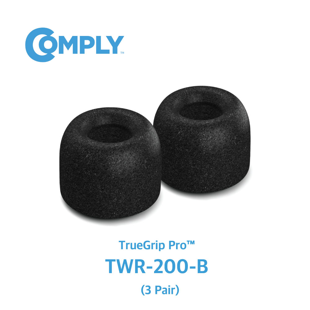 COMPLY 컴플라이 폼팁 TrueGrip Pro TWR-200-B 오리지널 이어팁 미디엄 3쌍