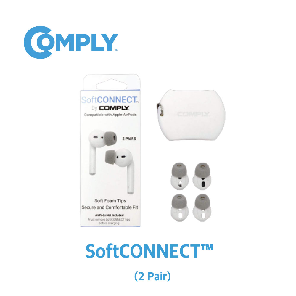 COMPLY 컴플라이 폼팁 SoftCONNECT 이어팁 소프트 커넥트 AirPods 1,2세대 / EarPods 에어팟 이어팟 전용 2쌍